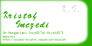 kristof inczedi business card